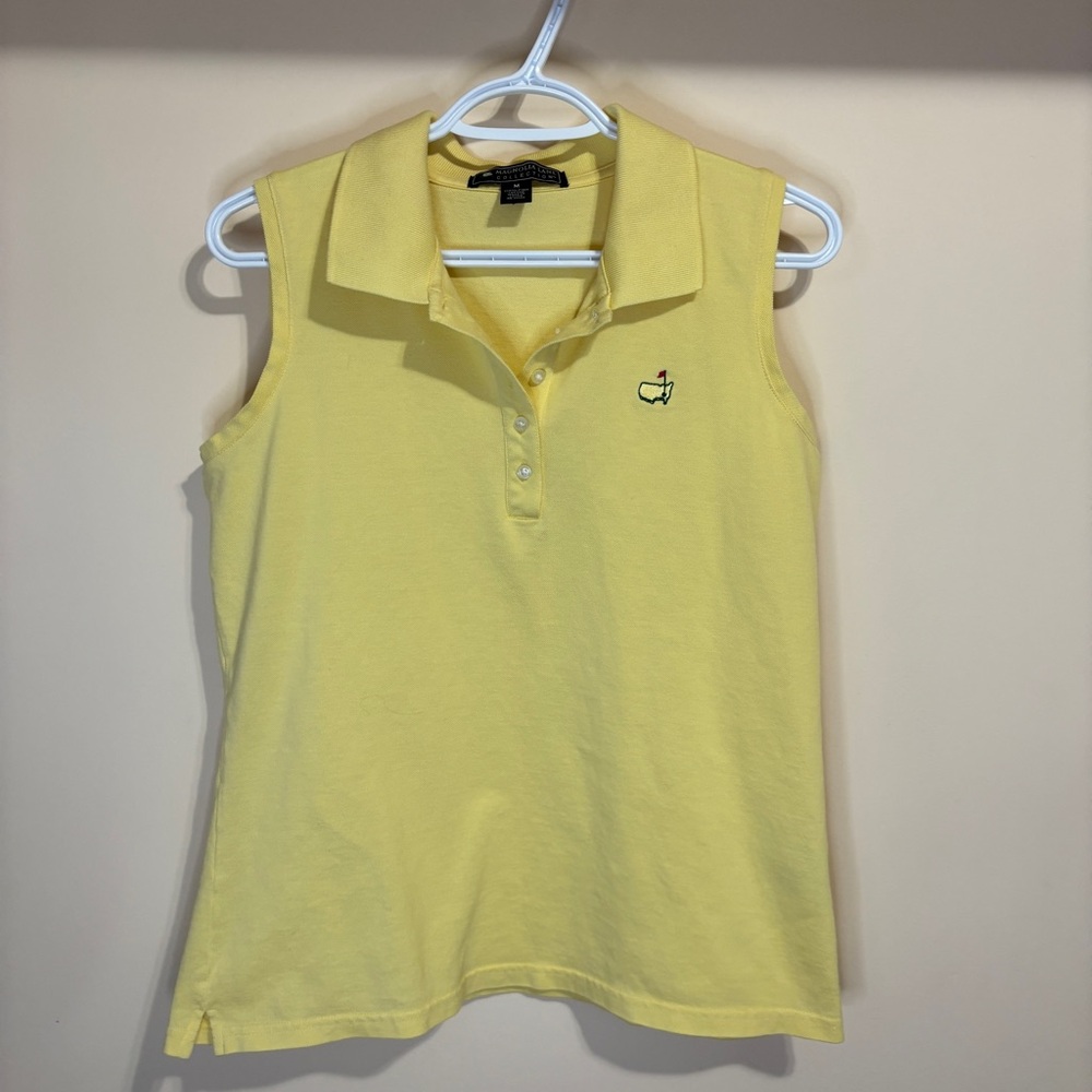 Magnolia Lane Collection Women’s Golf Yellow Sleeveless Polo Tank Top Cotton